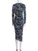 Jason Wu Collection Floral Print Midi Length Dress
