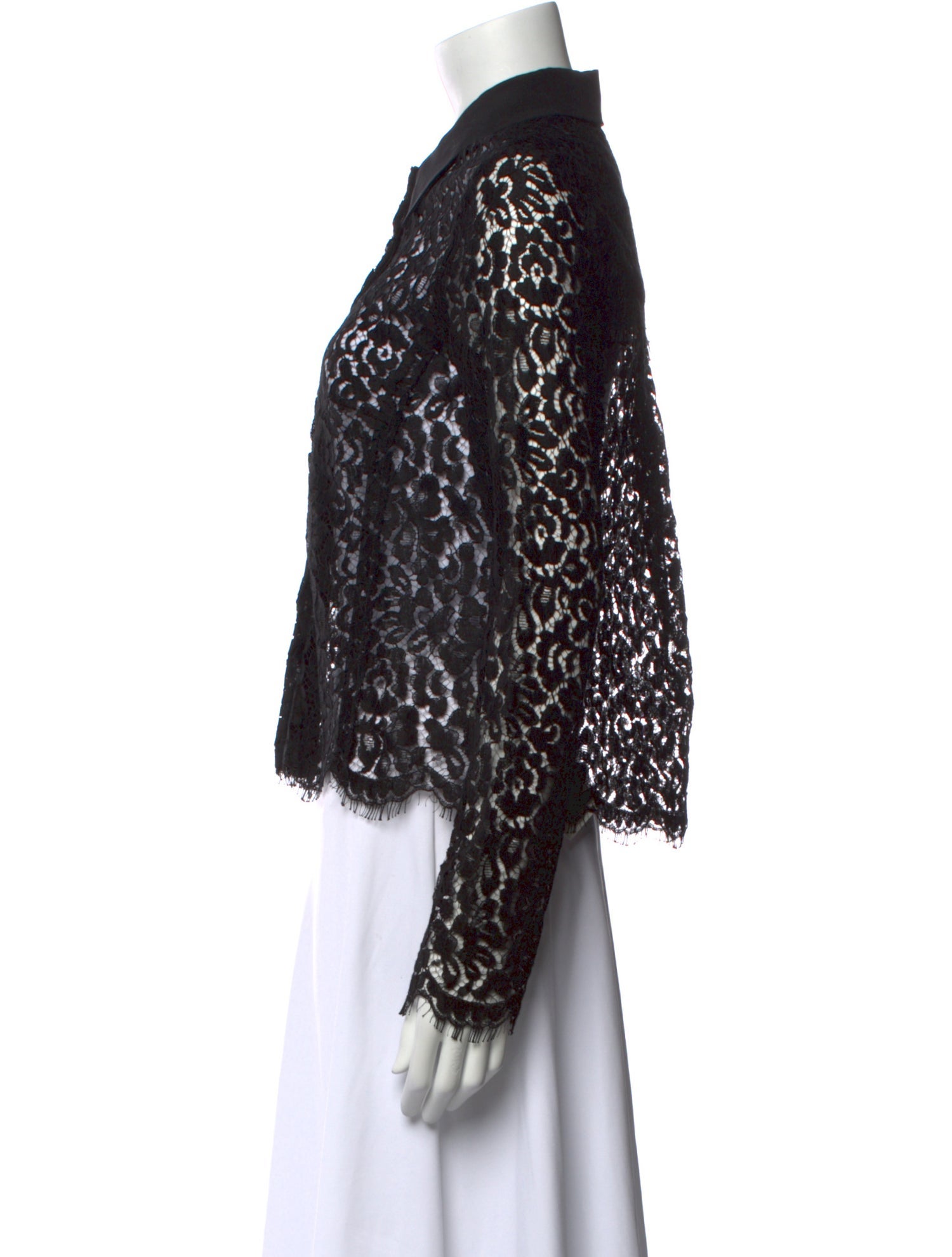 Jason Wu Collection Lace Pattern Long Sleeve Button-Up Top w/ Tags