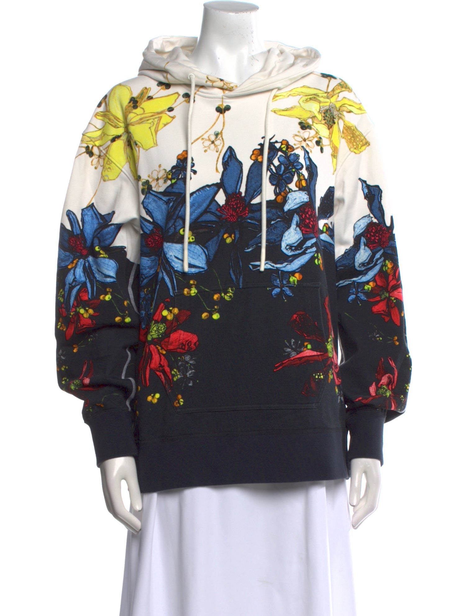 Jason Wu Collection Floral Print Bateau Neckline Sweatshirt