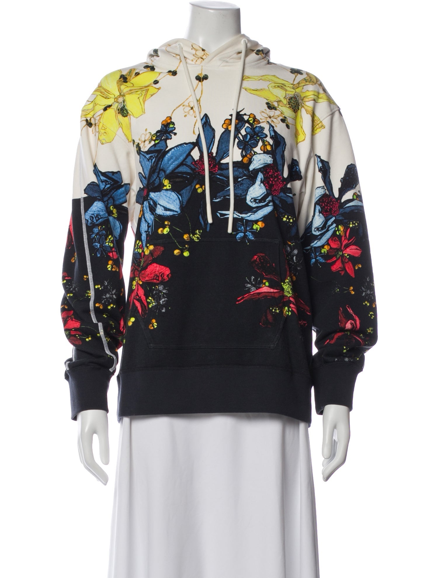 Jason Wu Collection Floral Print Crew Neck Hoodie