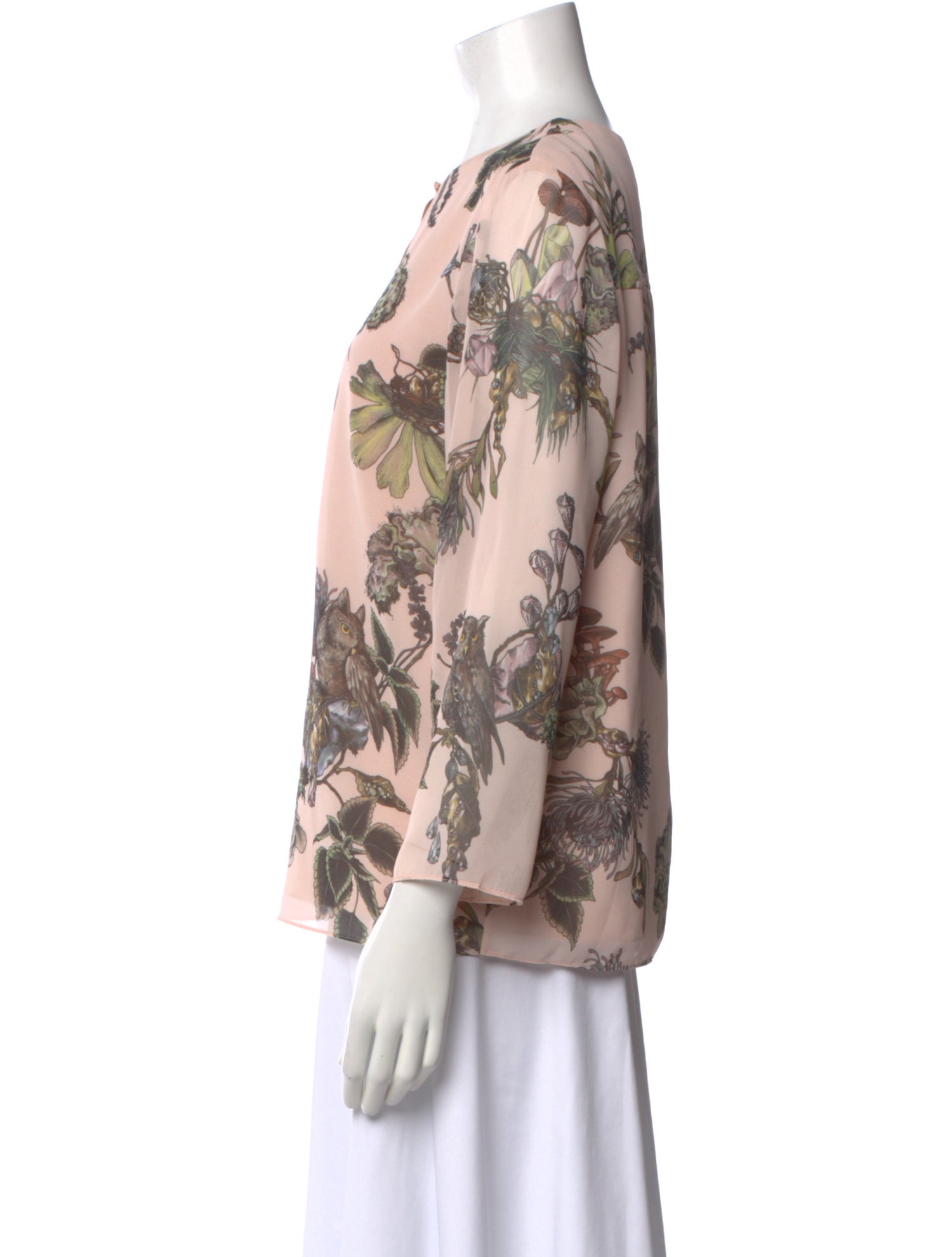 Jason Wu Collection Floral Print Crew Neck Blouse