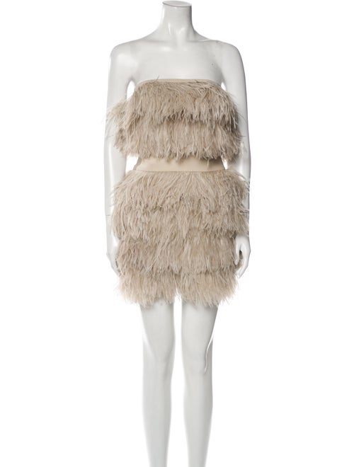 Jay Ahr Feather Mini Dress
