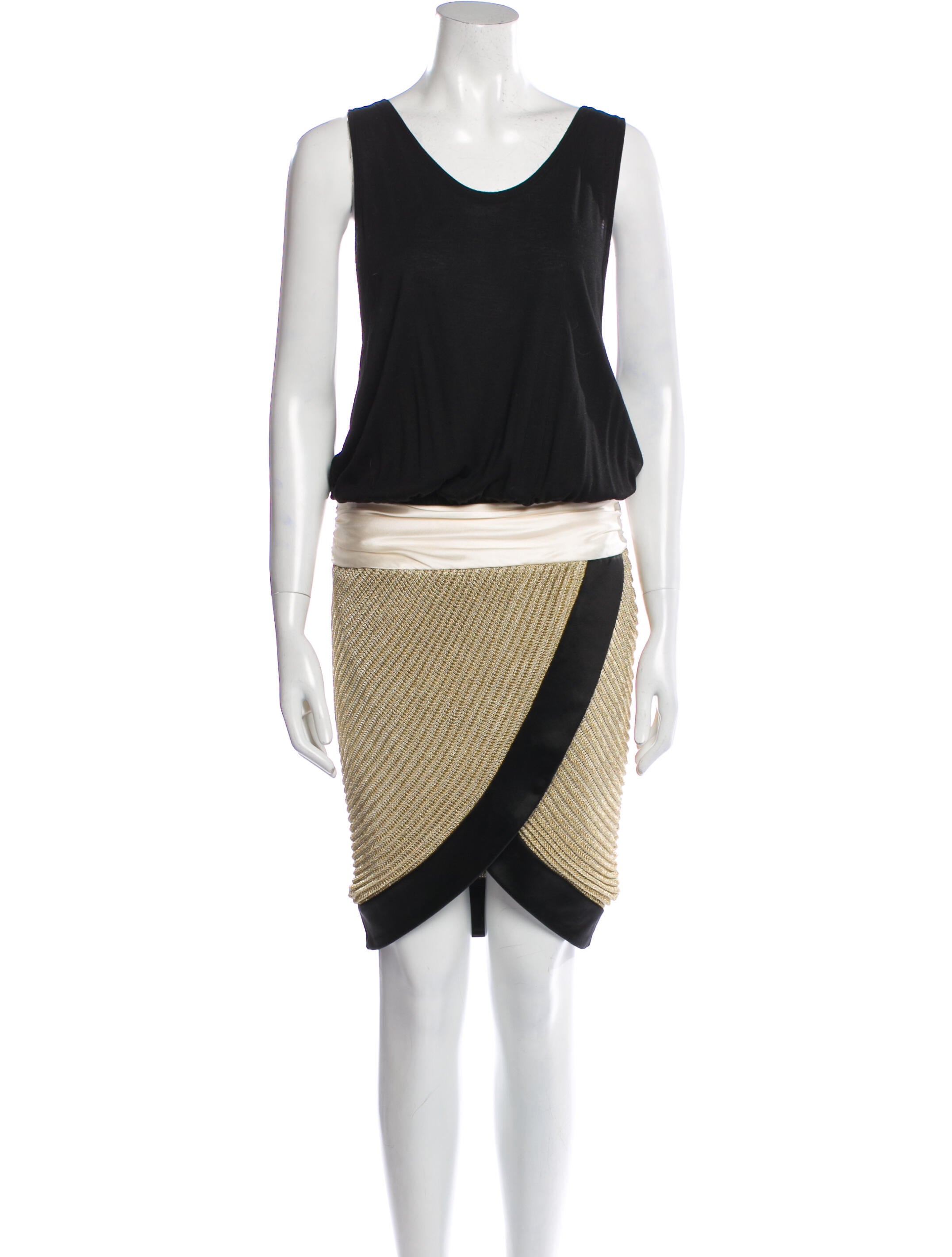 Jay Ahr Colorblock Pattern Knee-Length Dress