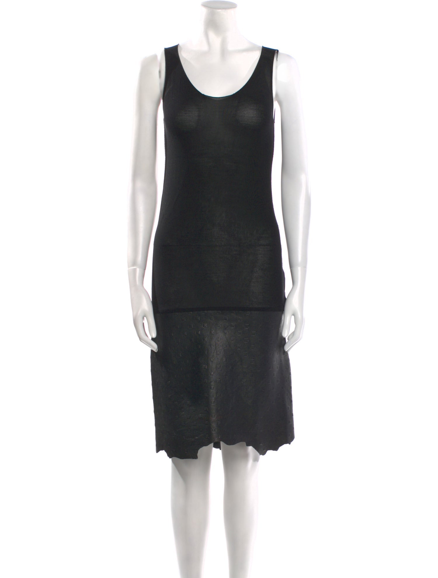 Jay Ahr Lamb Leather Knee-Length Dress