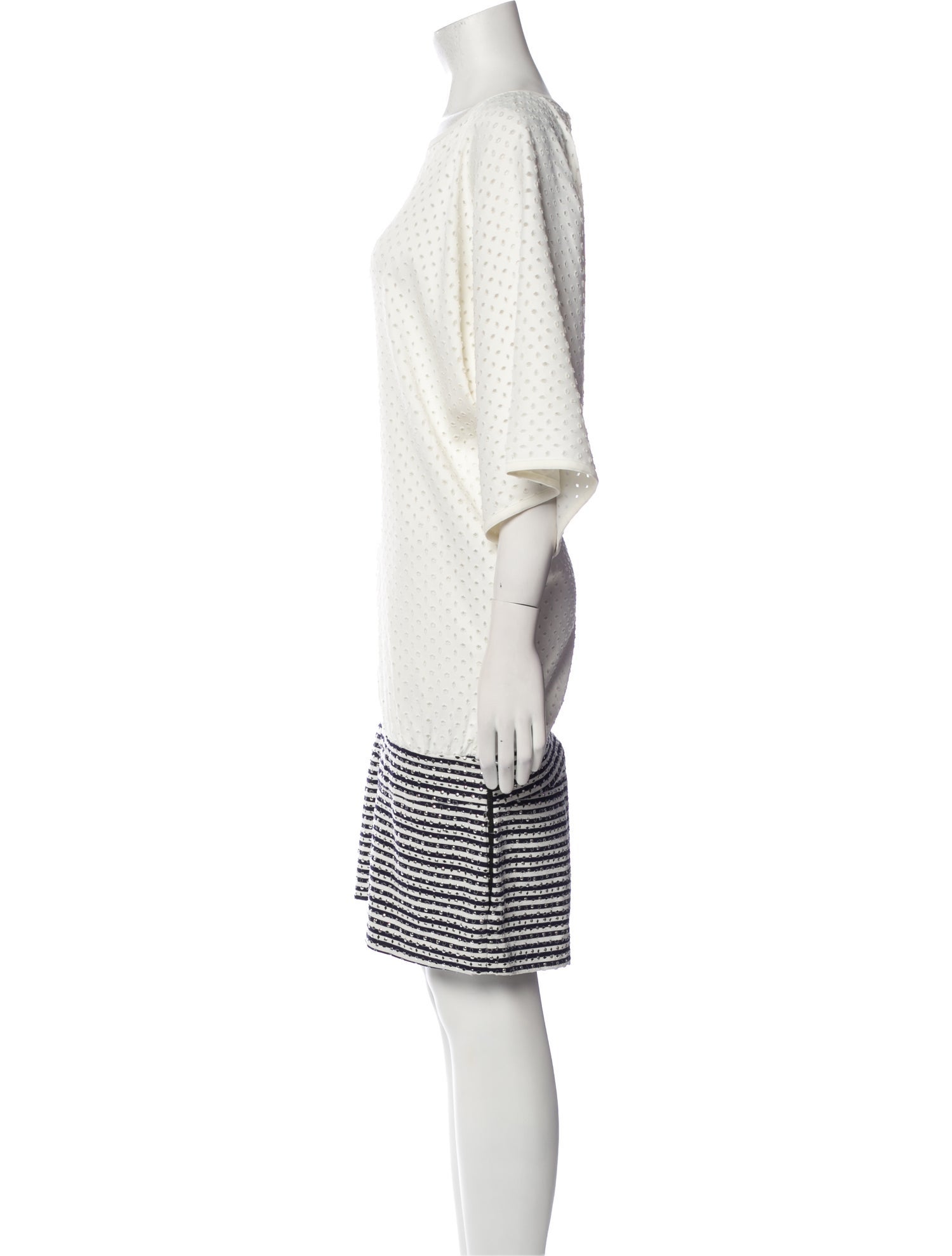 Jay Ahr Striped Bateau Neckline Romper