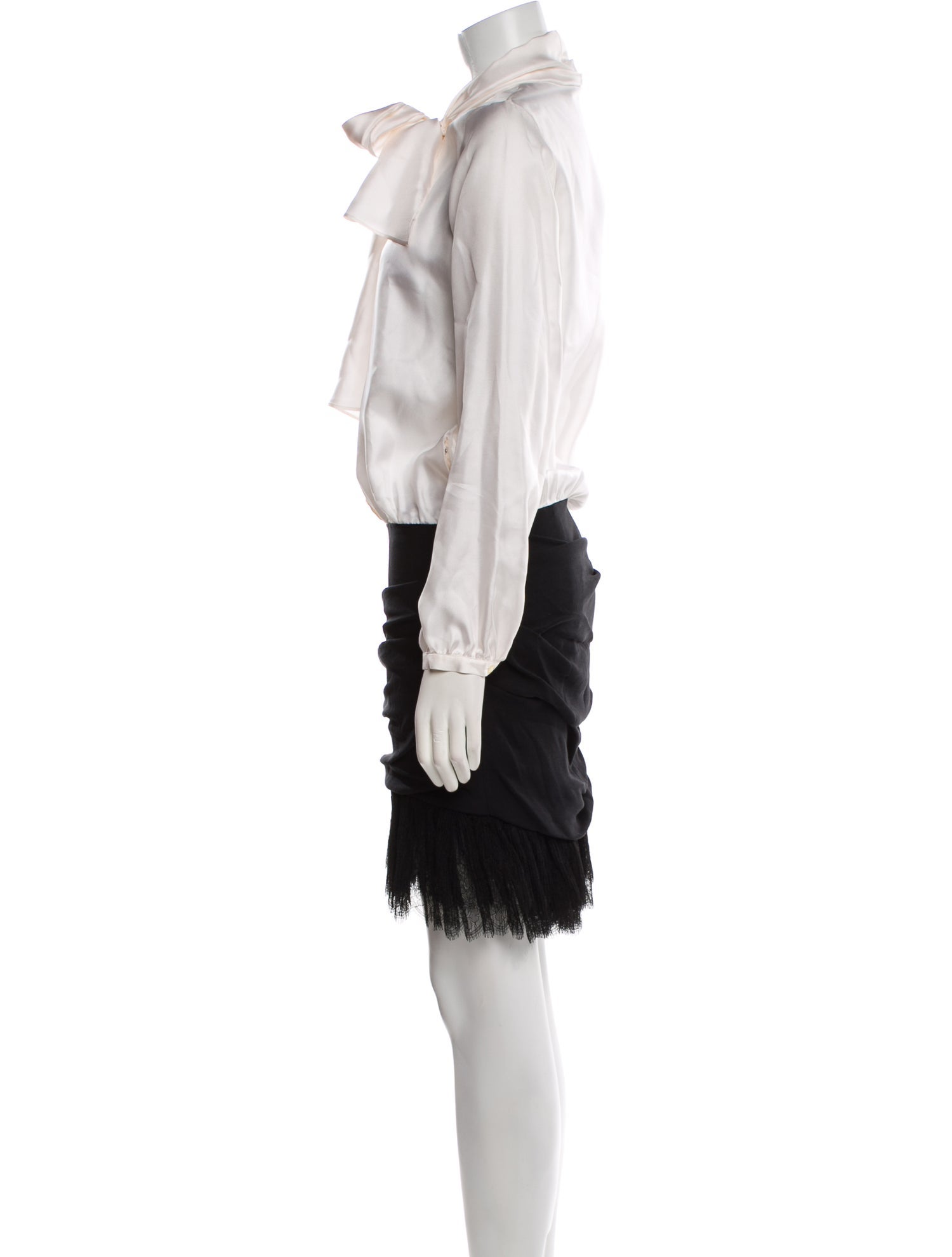 Jay Ahr Mock Neck Knee-Length Dress