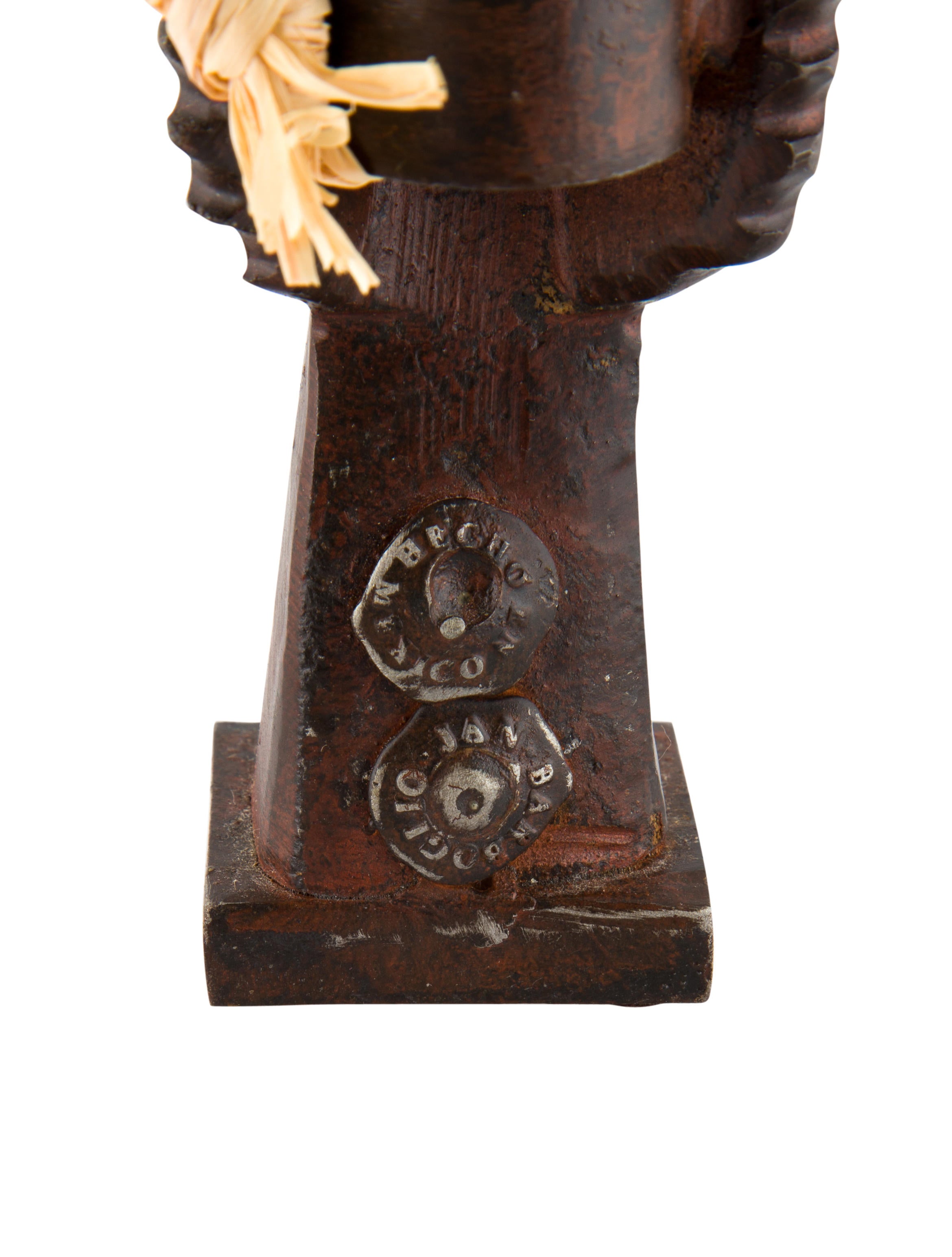 Jan Barboglio Guardian Angel Iron Candle Holder w/ Tags Brown