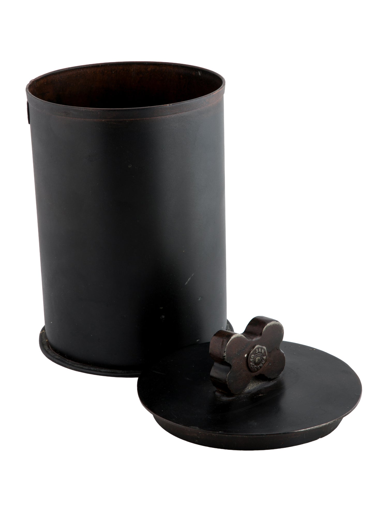 Jan Barboglio Vintage Cast Iron Dog Bone Biscuit Canister Container Collectible