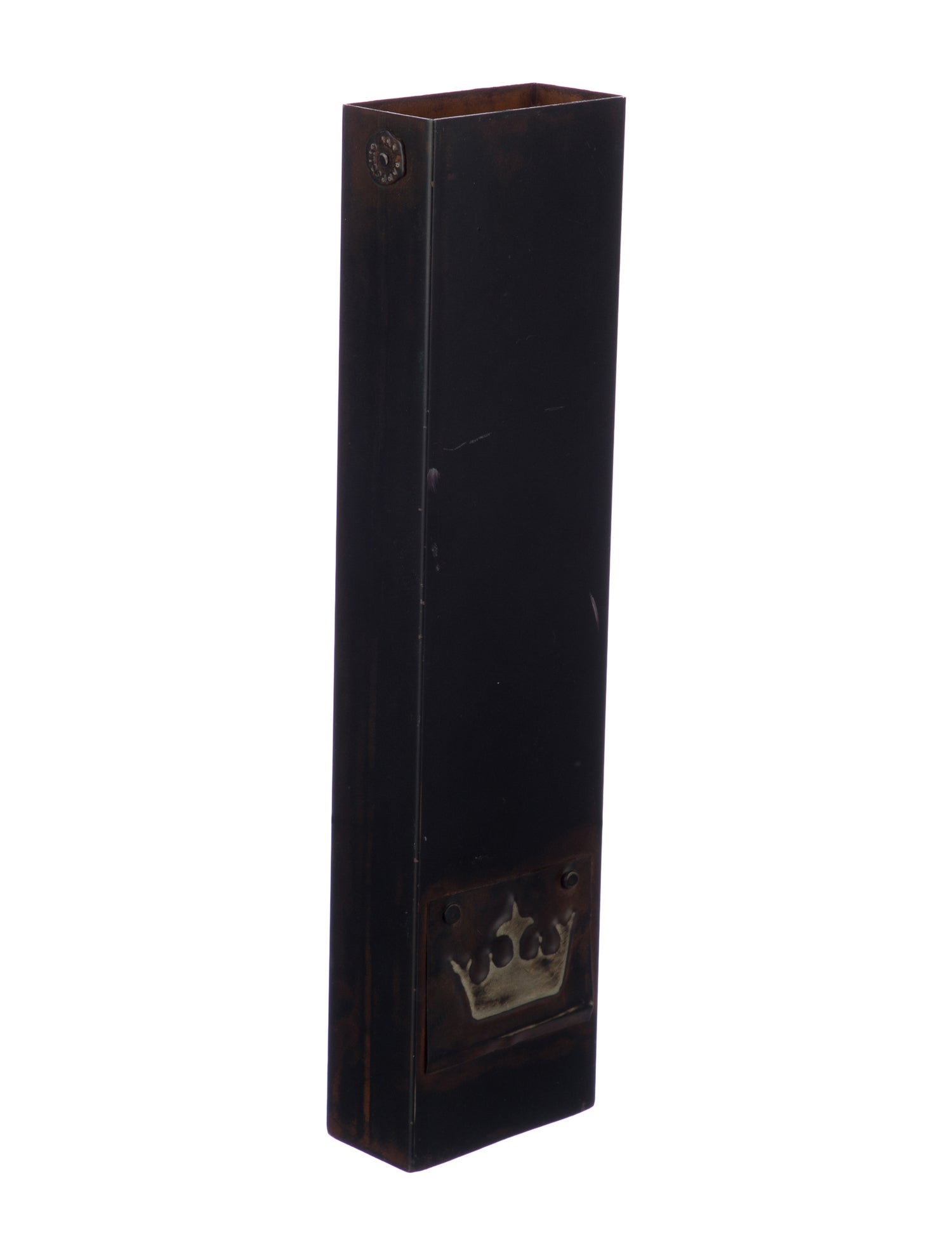 Jan Barboglio Forged Iron Tall Fireplace Match Holder CROWN