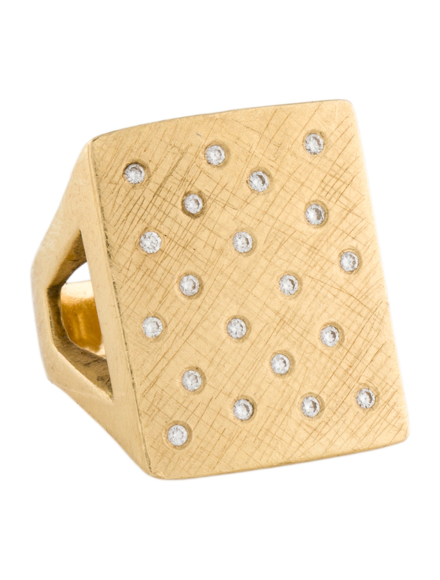 Julez Bryant 18K Diamond No.1 Block Ring