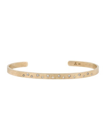 Julez Bryant Cuff 14K Diamond Simi Hammered Bracelet