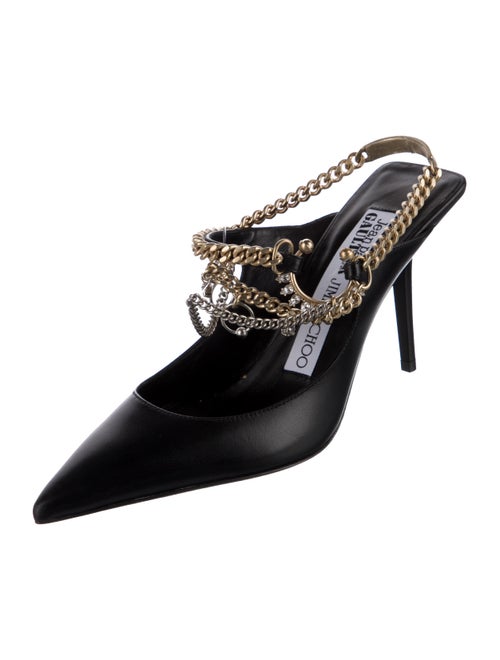 Jimmy Choo x Jean Paul Gaultier Leather Chain-Link Accents Mules