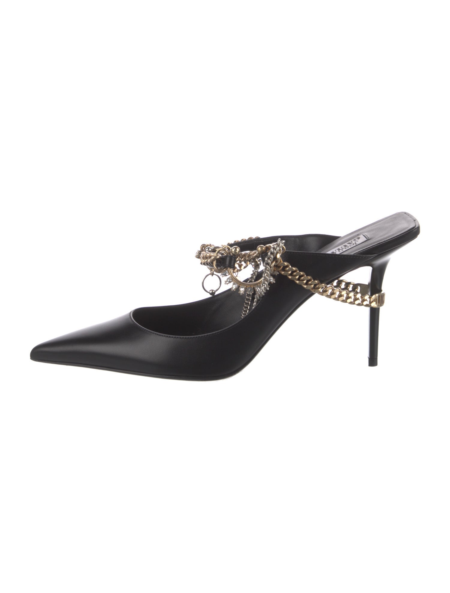 Jimmy Choo x Jean Paul Gaultier Leather Chain-Link Accents Mules