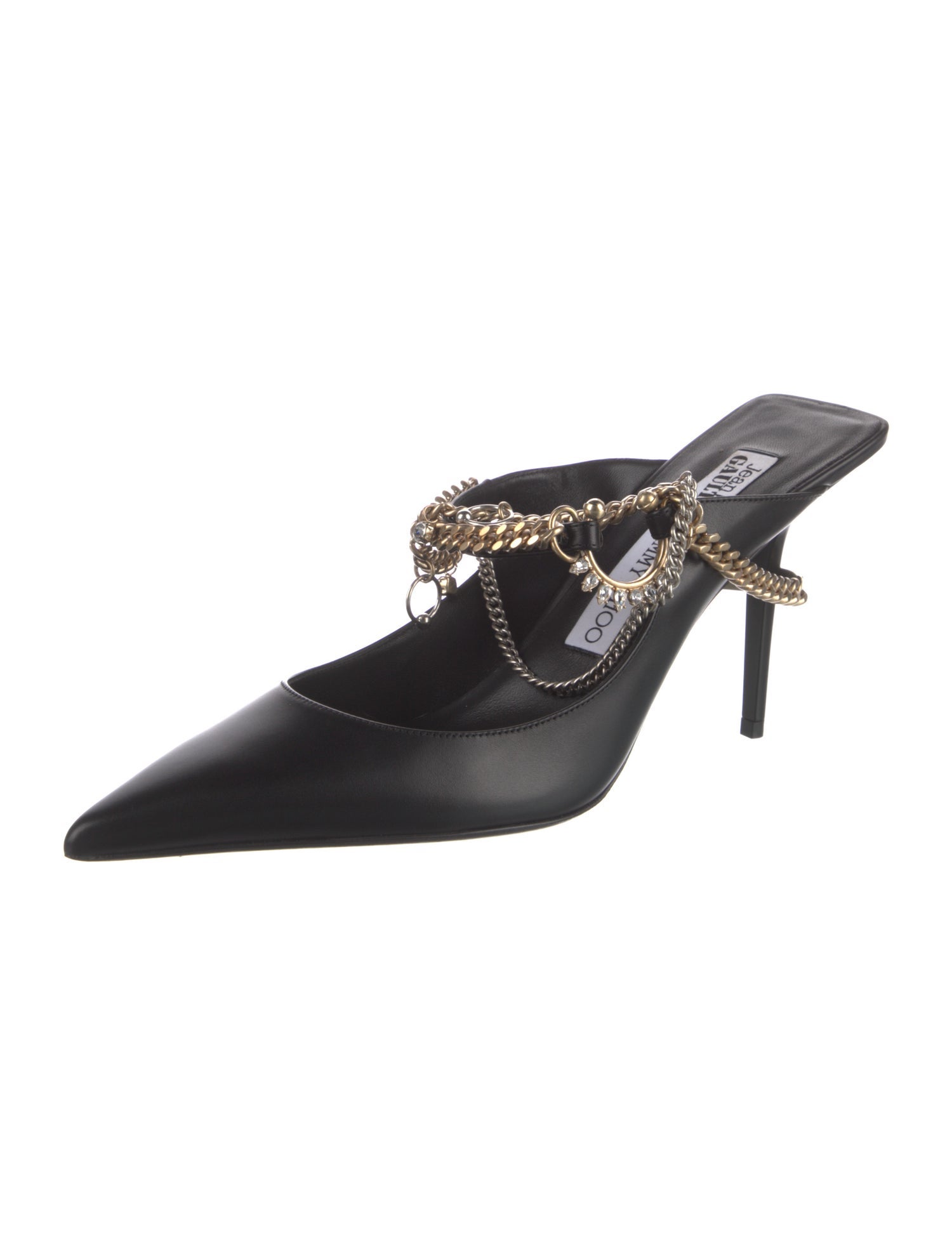 Jimmy Choo x Jean Paul Gaultier Leather Chain-Link Accents Mules