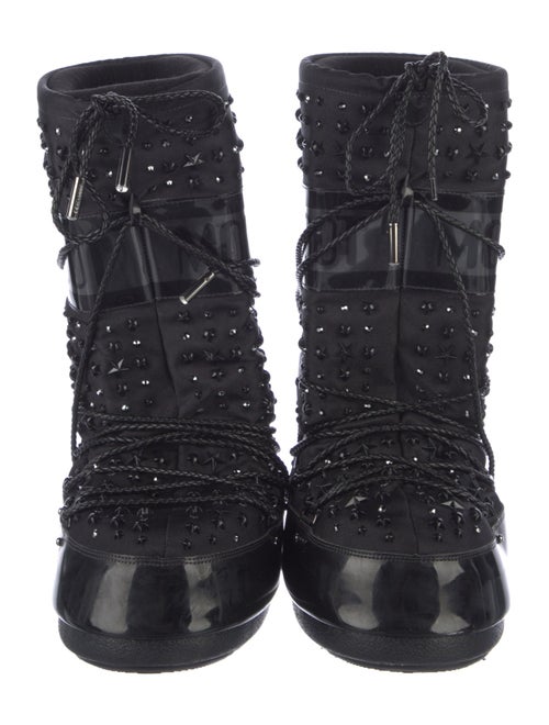 Jimmy Choo x Moon Boot Canvas Printed Lace-Up Boots
