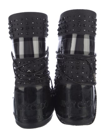 Jimmy Choo x Moon Boot Canvas Printed Lace-Up Boots