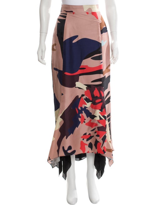Juan Carlos Obando Silk Maxi Skirt Pink
