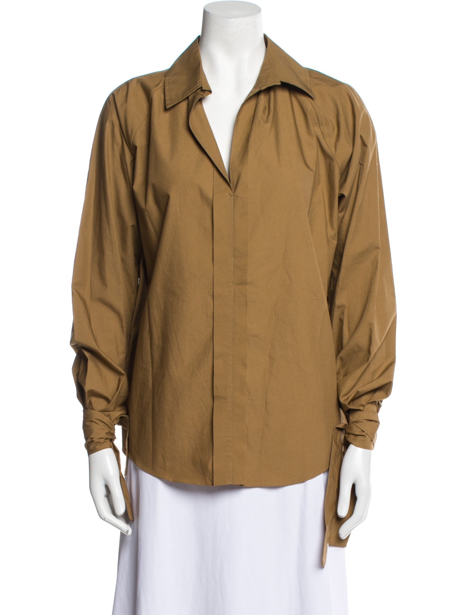 Juan Carlos Obando Silk Long Sleeve Button-Up Top