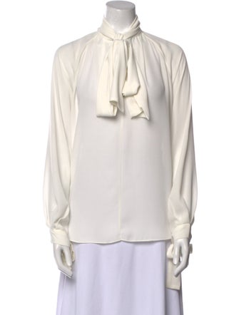 Juan Carlos Obando Mock Neck Long Sleeve Blouse