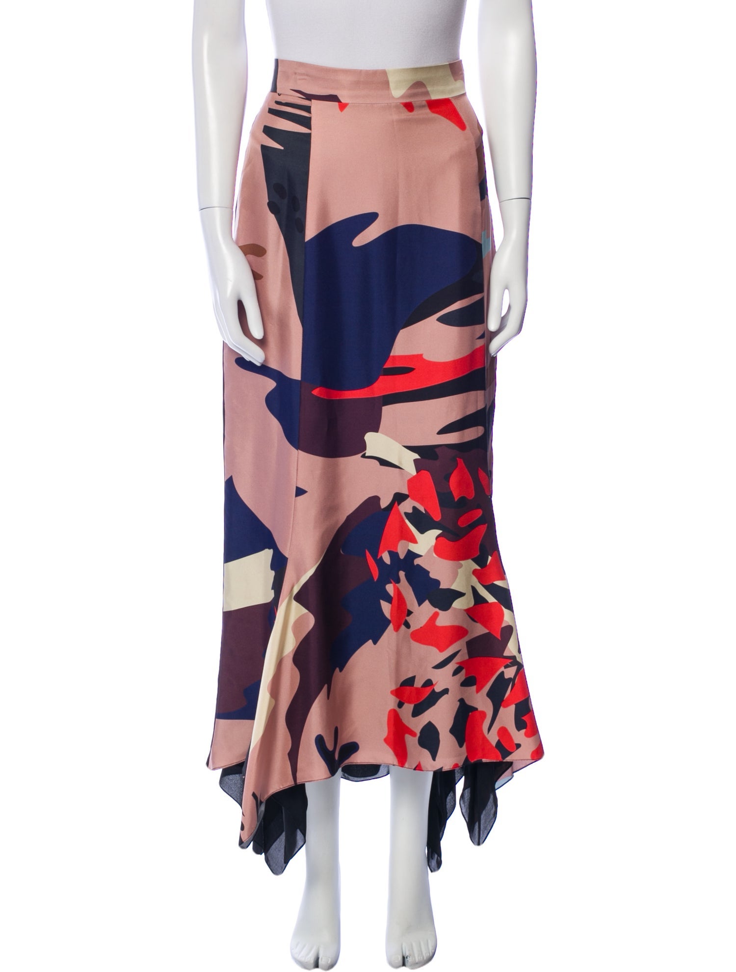 Juan Carlos Obando Silk Midi Length Skirt