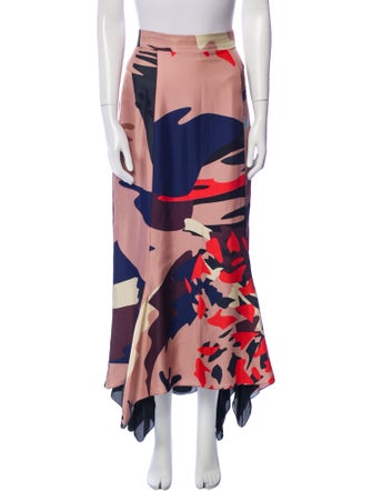 Juan Carlos Obando Silk Midi Length Skirt