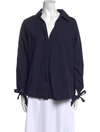 Juan Carlos Obando V-Neck Long Sleeve Blouse