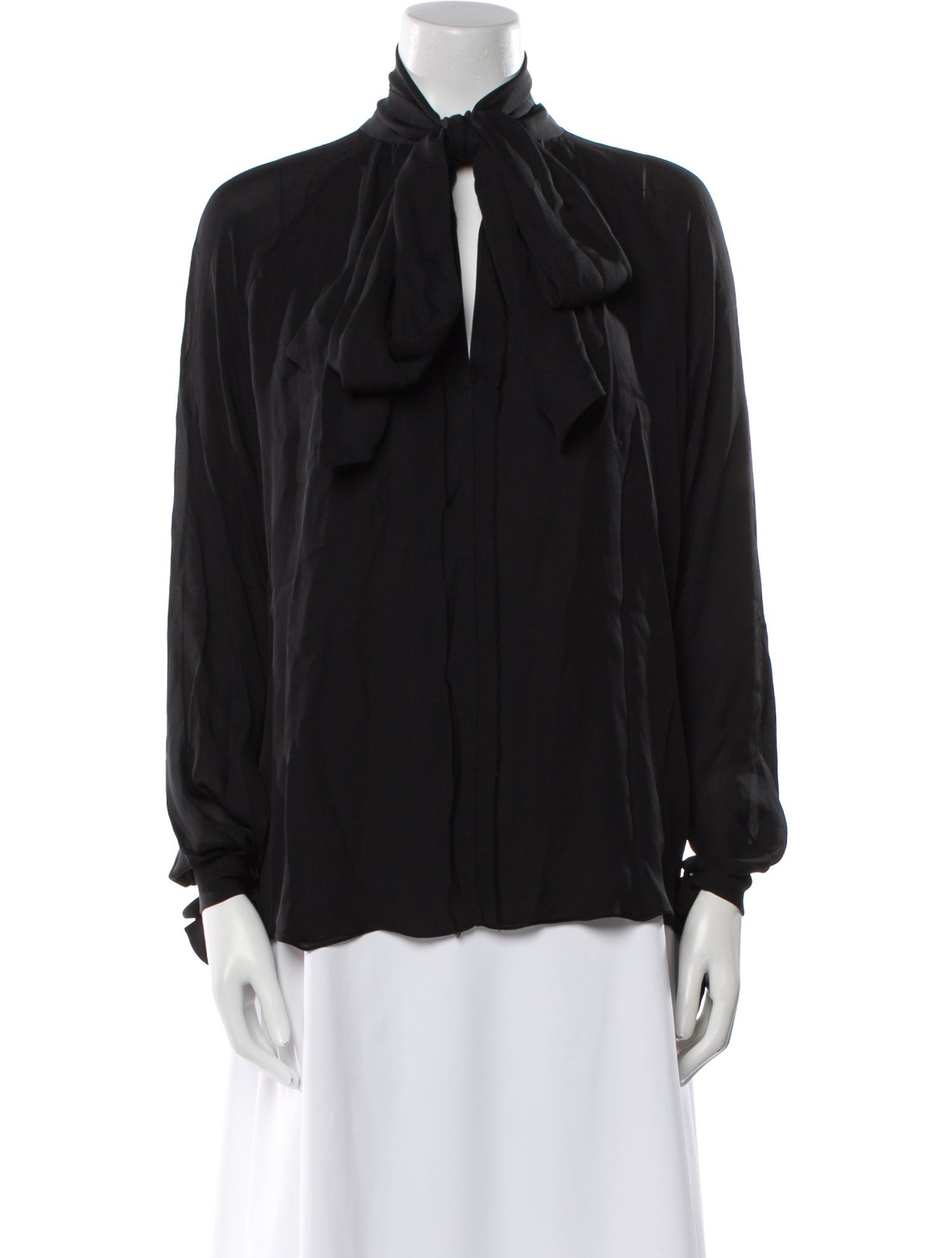 Juan Carlos Obando Tie Neck Long Sleeve Blouse