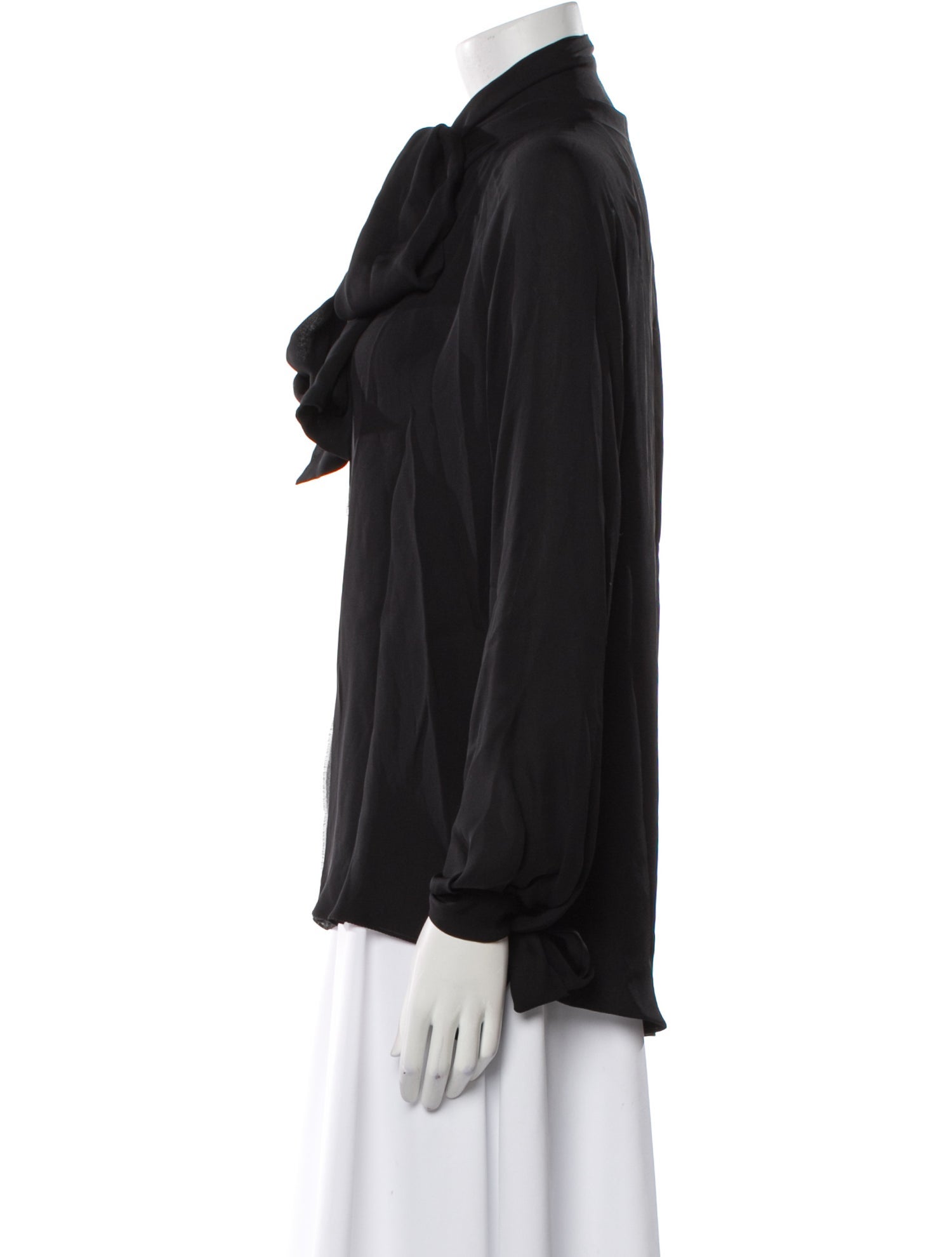 Juan Carlos Obando Tie Neck Long Sleeve Blouse