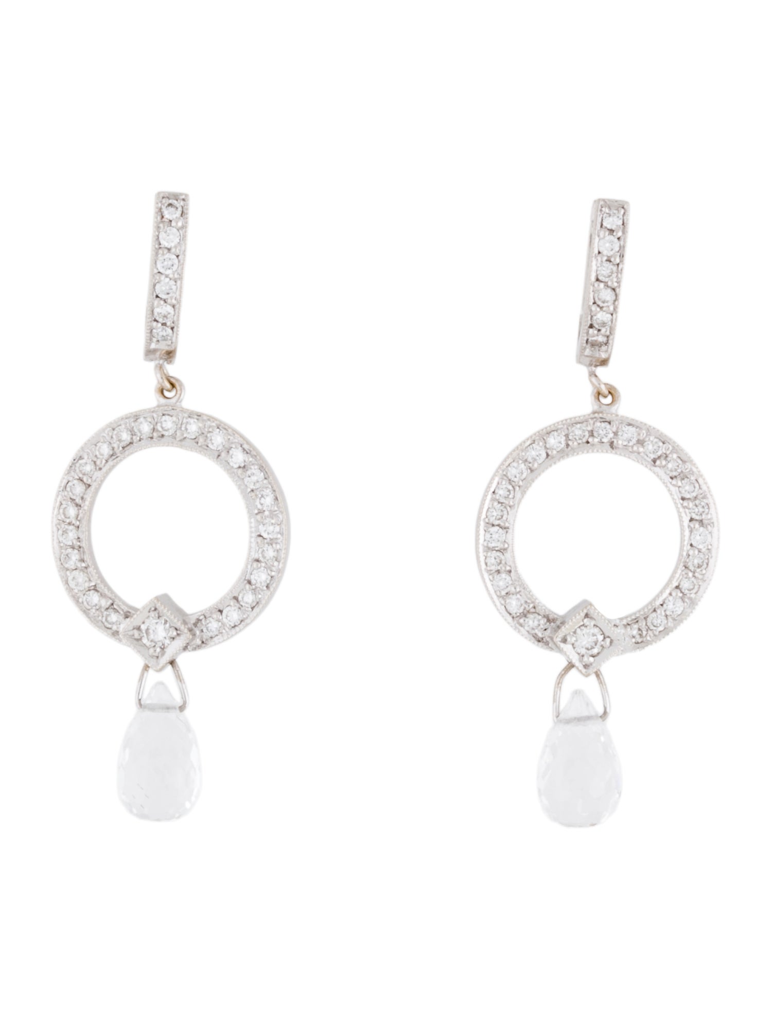 JudeFrances 18K Topaz & Diamond Drop Earrings