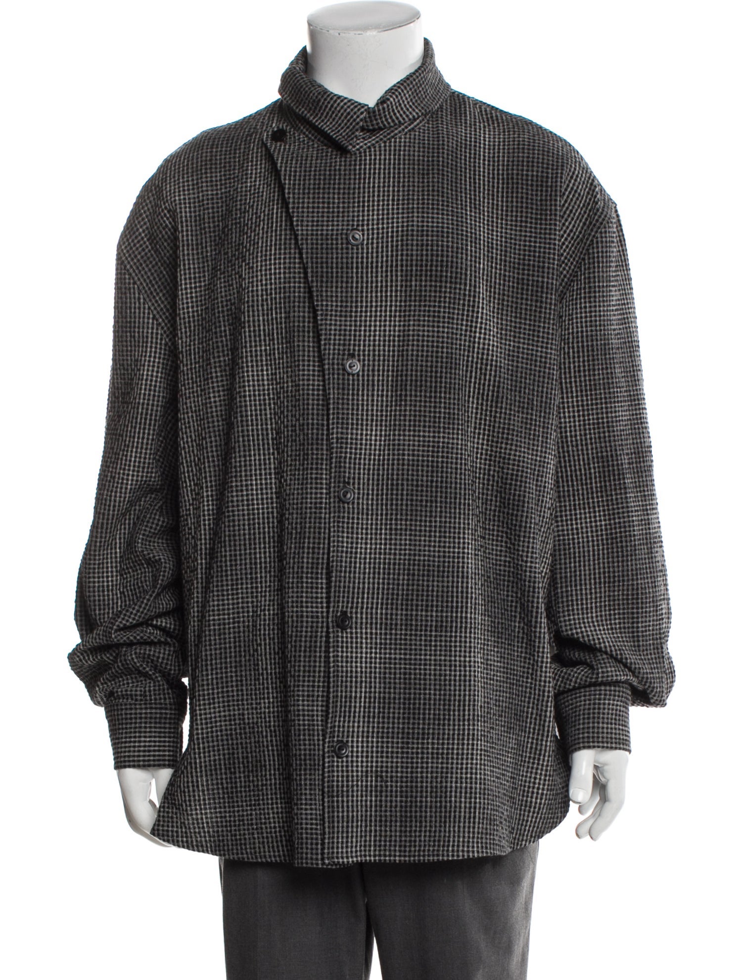 pet-tree-kor Plaid Print Overcoat