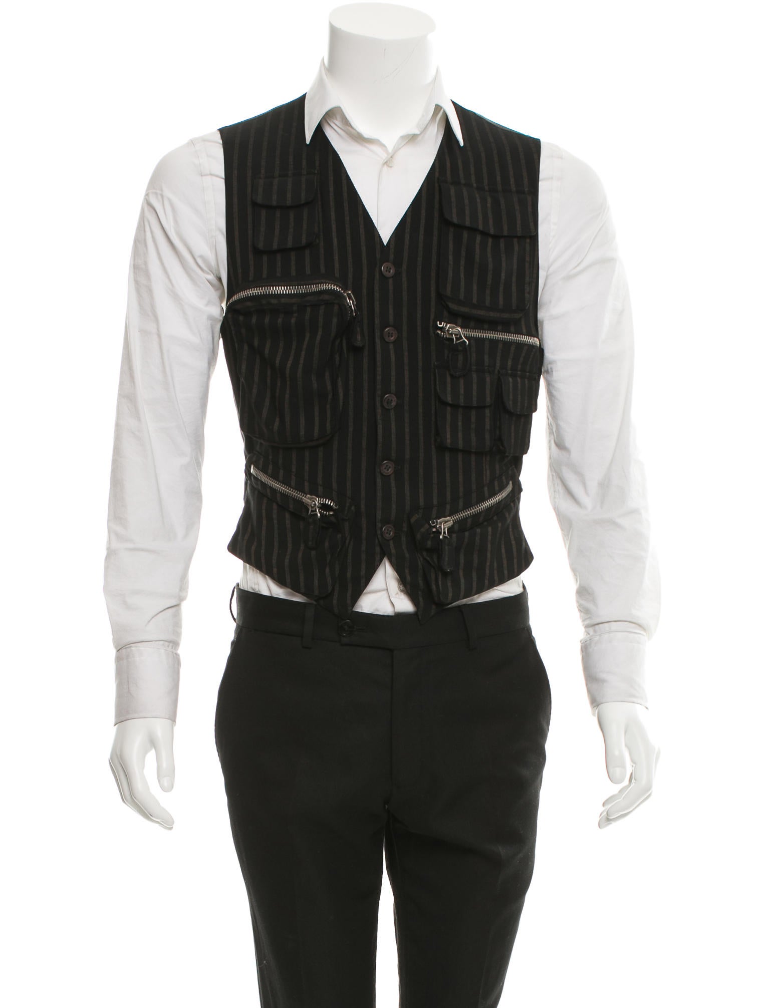 Jean Paul Gaultier Striped Cargo Vest