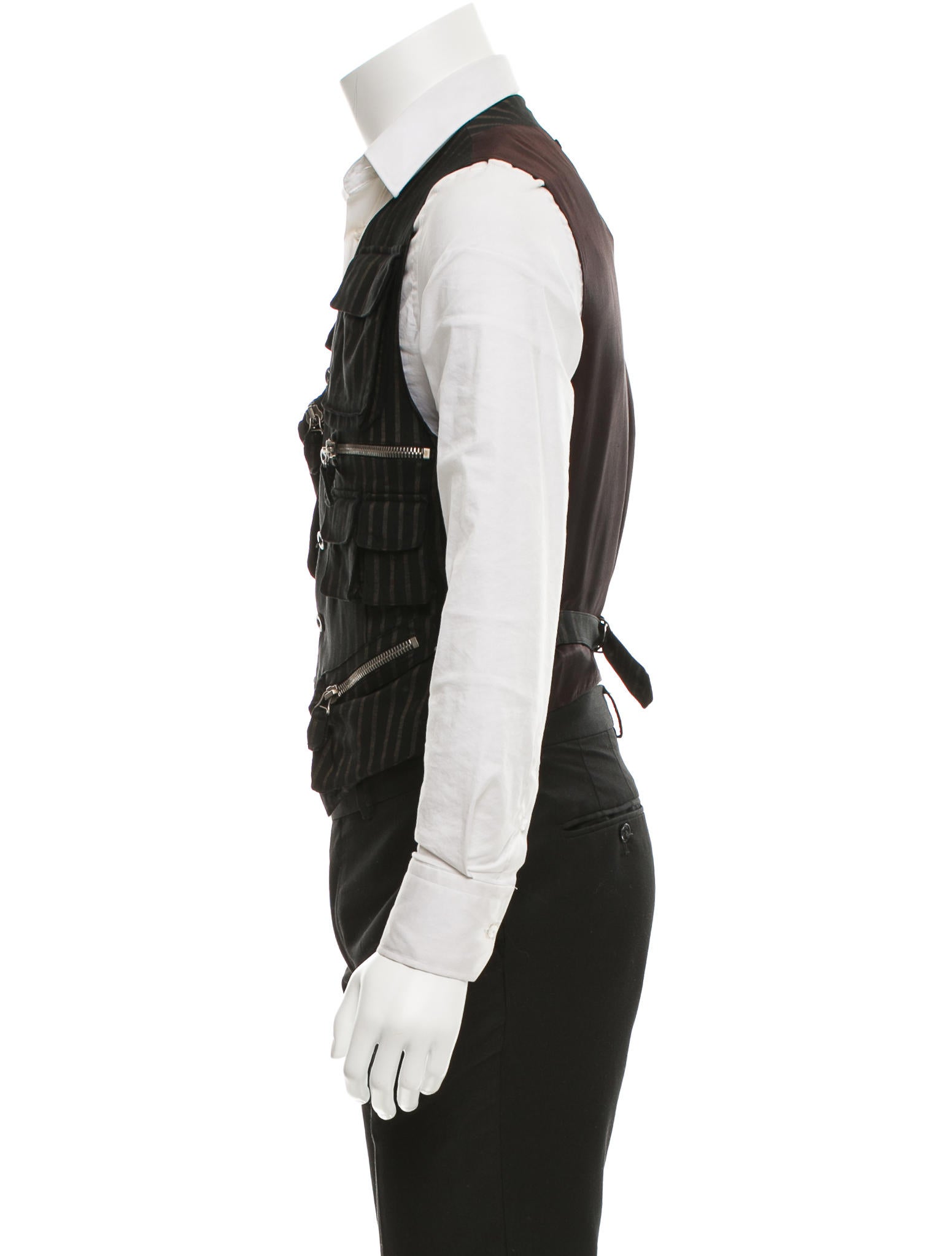Jean Paul Gaultier Striped Cargo Vest