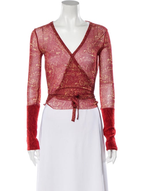 Jean Paul Gaultier Printed V-Neck Blouse