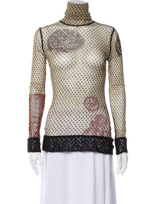 Jean Paul Gaultier Printed Turtleneck Top
