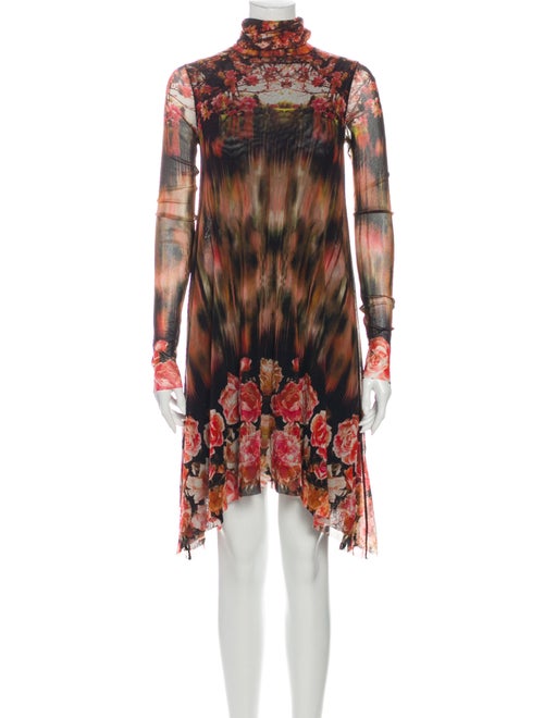 Jean Paul Gaultier Printed Mini Dress Red