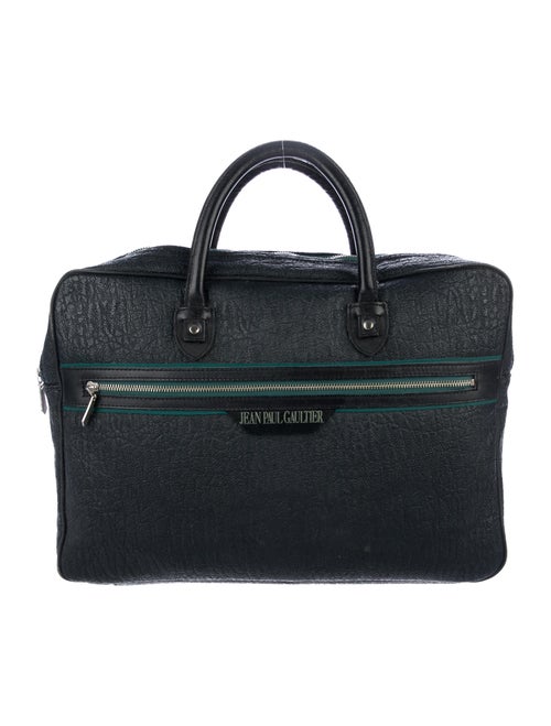 Jean Paul Gaultier Leather Weekender Bag Green