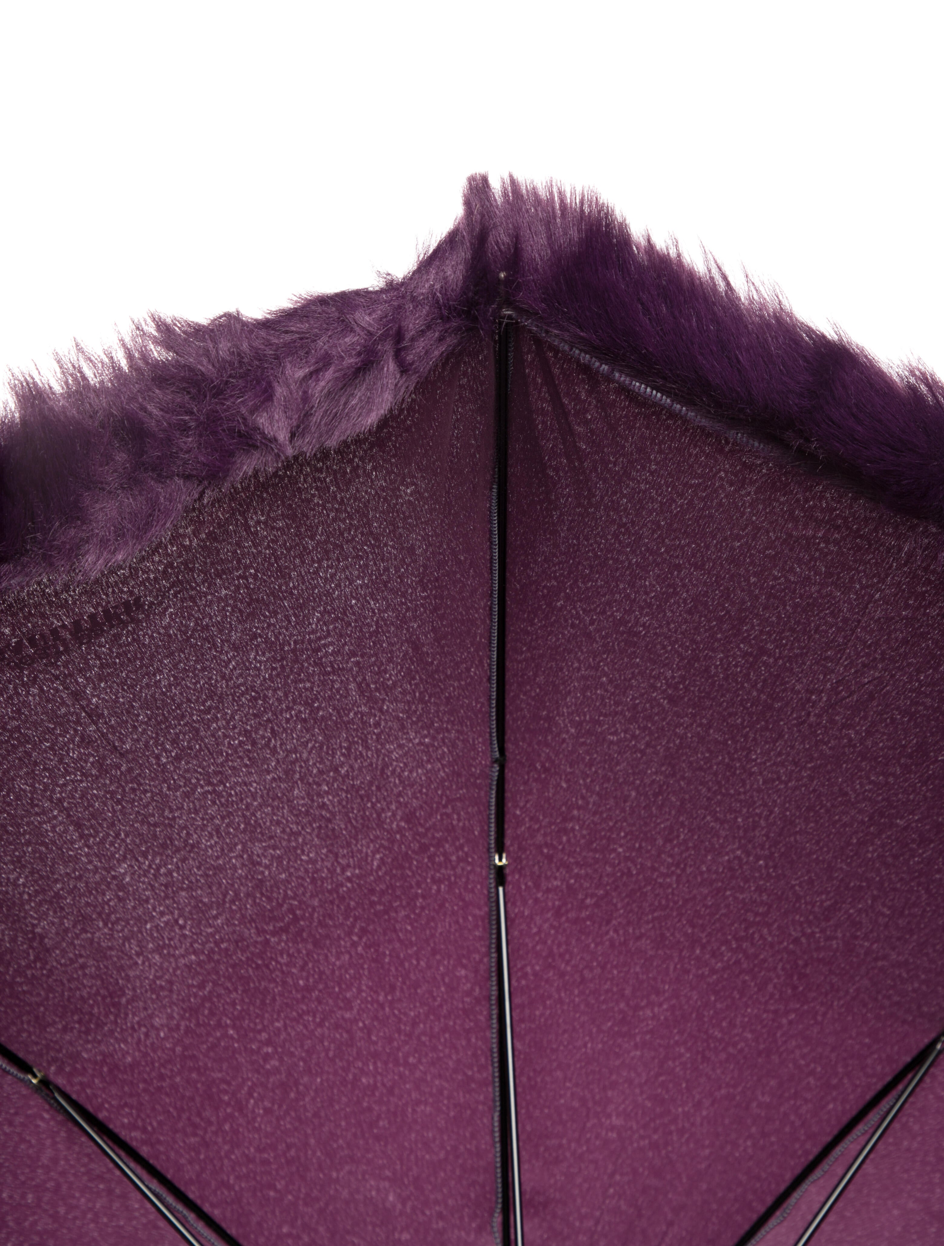 Jean Paul Gaultier Faux Fur Trim Umbrella