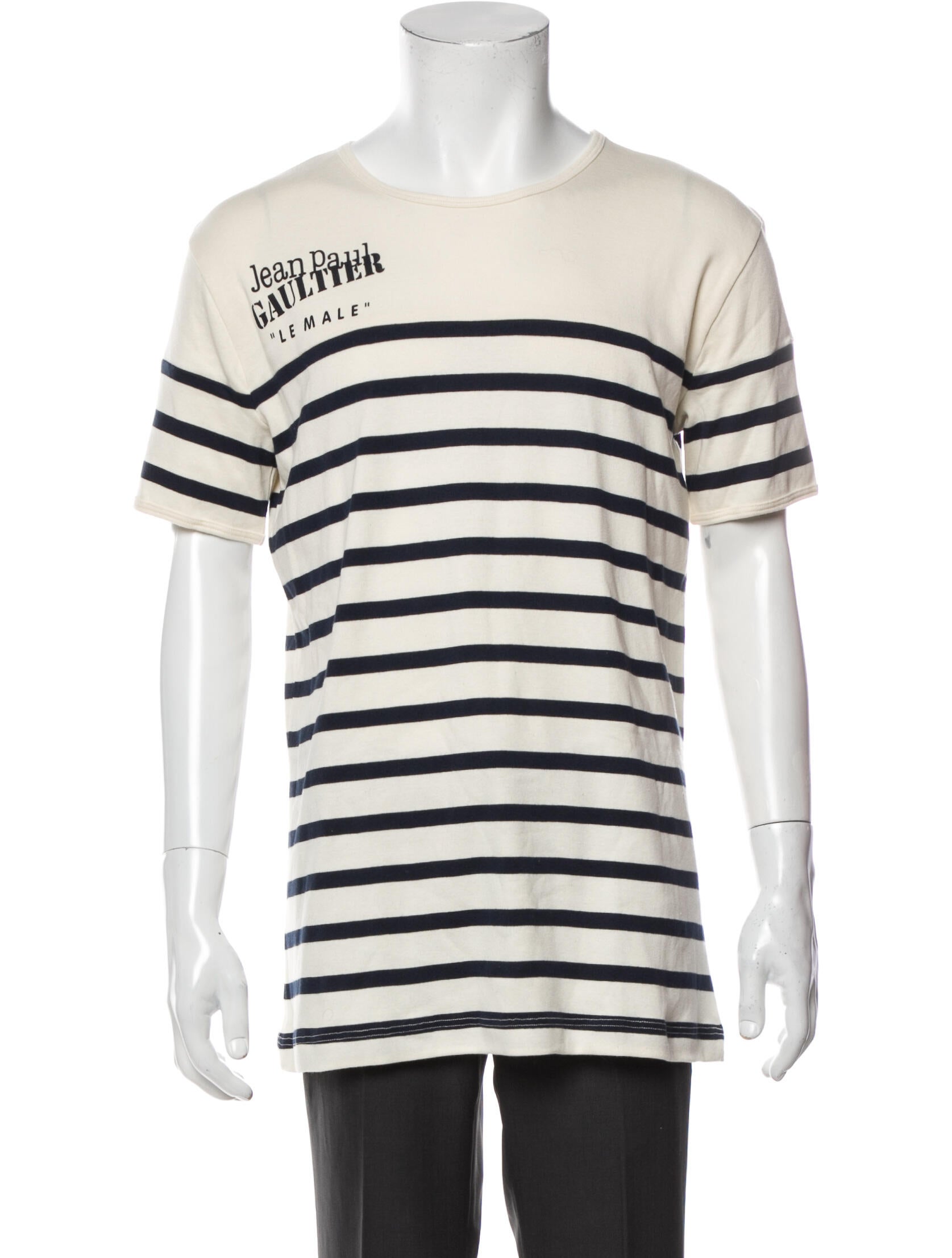 注文割引 T-Shirt Neck Crew Striped Gaultier Paul Jean - T Neutrals ジャケット・アウター