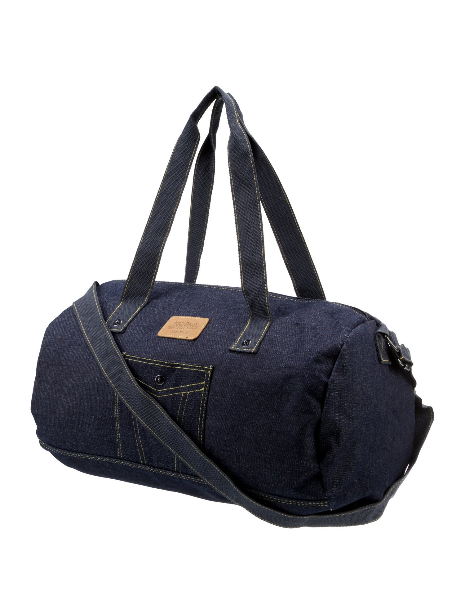 Jean Paul Gaultier Patch Logo Denim Weekender Bag