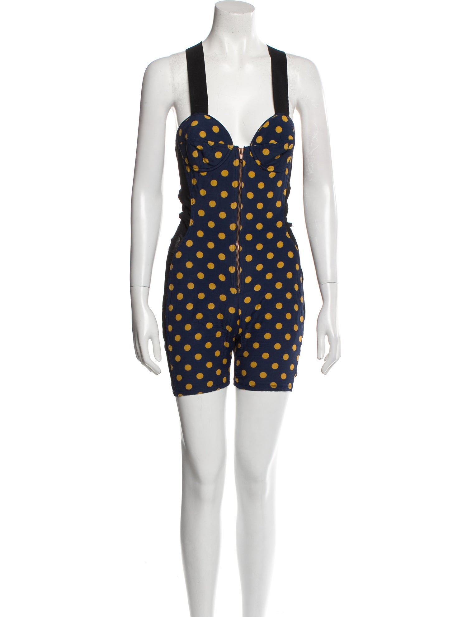 Junior Gaultier Polka Dot Print Square Neckline Romper