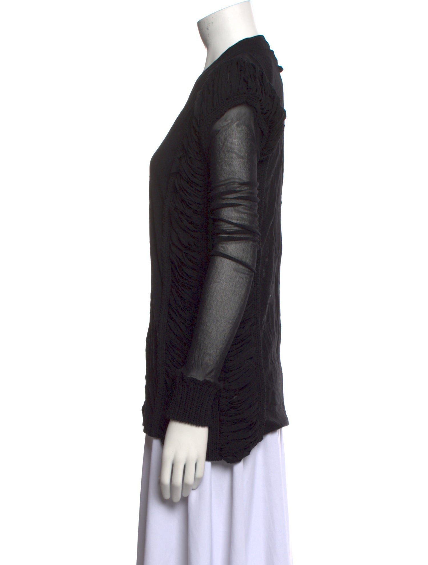 Jean Paul Gaultier V-Neck Long Sleeve Button-Up Top