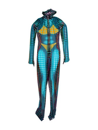 Jean Paul Gaultier Polka Dot Print Turtleneck Jumpsuit