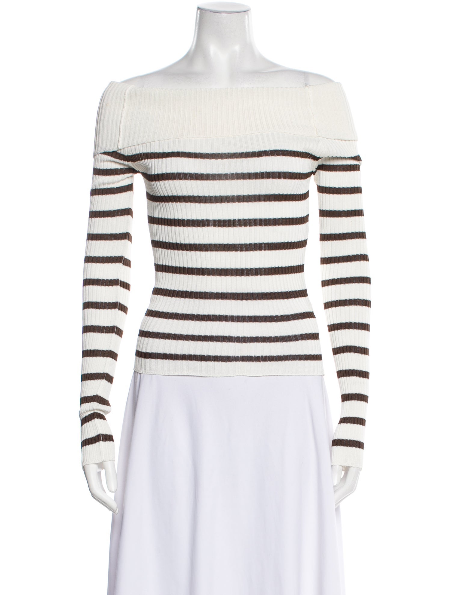Jean Paul Gaultier Striped Off-The-Shoulder Top
