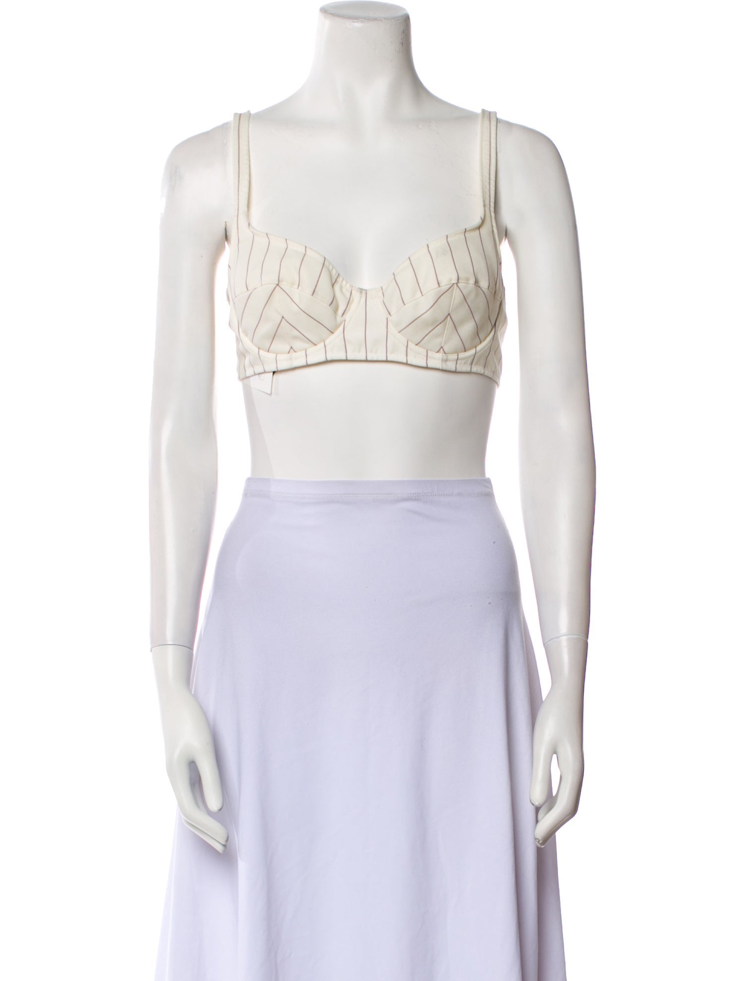 Jean Paul Gaultier Square Neckline Sleeveless Crop Top