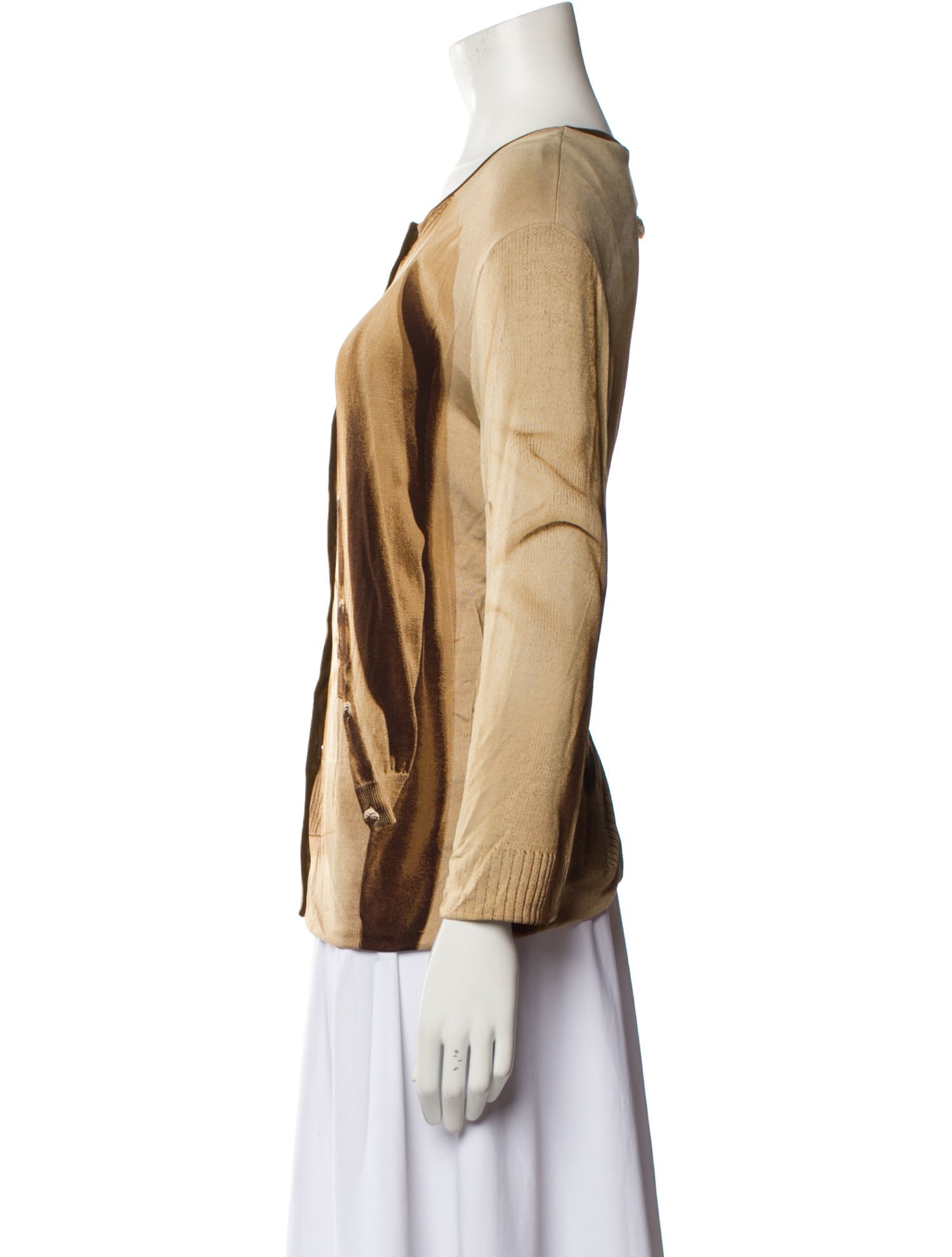 Jean Paul Gaultier Scoop Neck Three-Quarter Sleeve Blouse