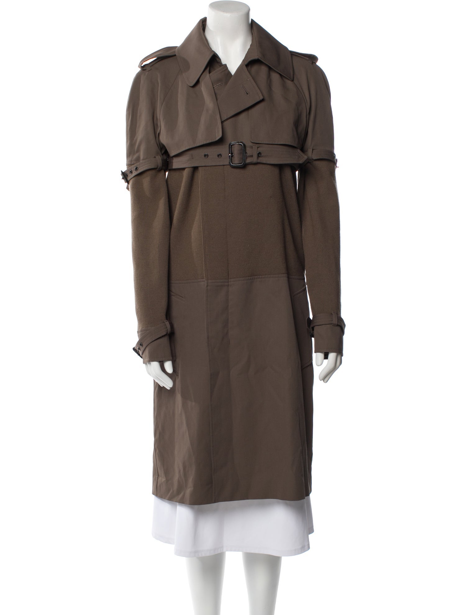 Moschino Cheap and Chic Patchwork Wool Coat - Green Coats