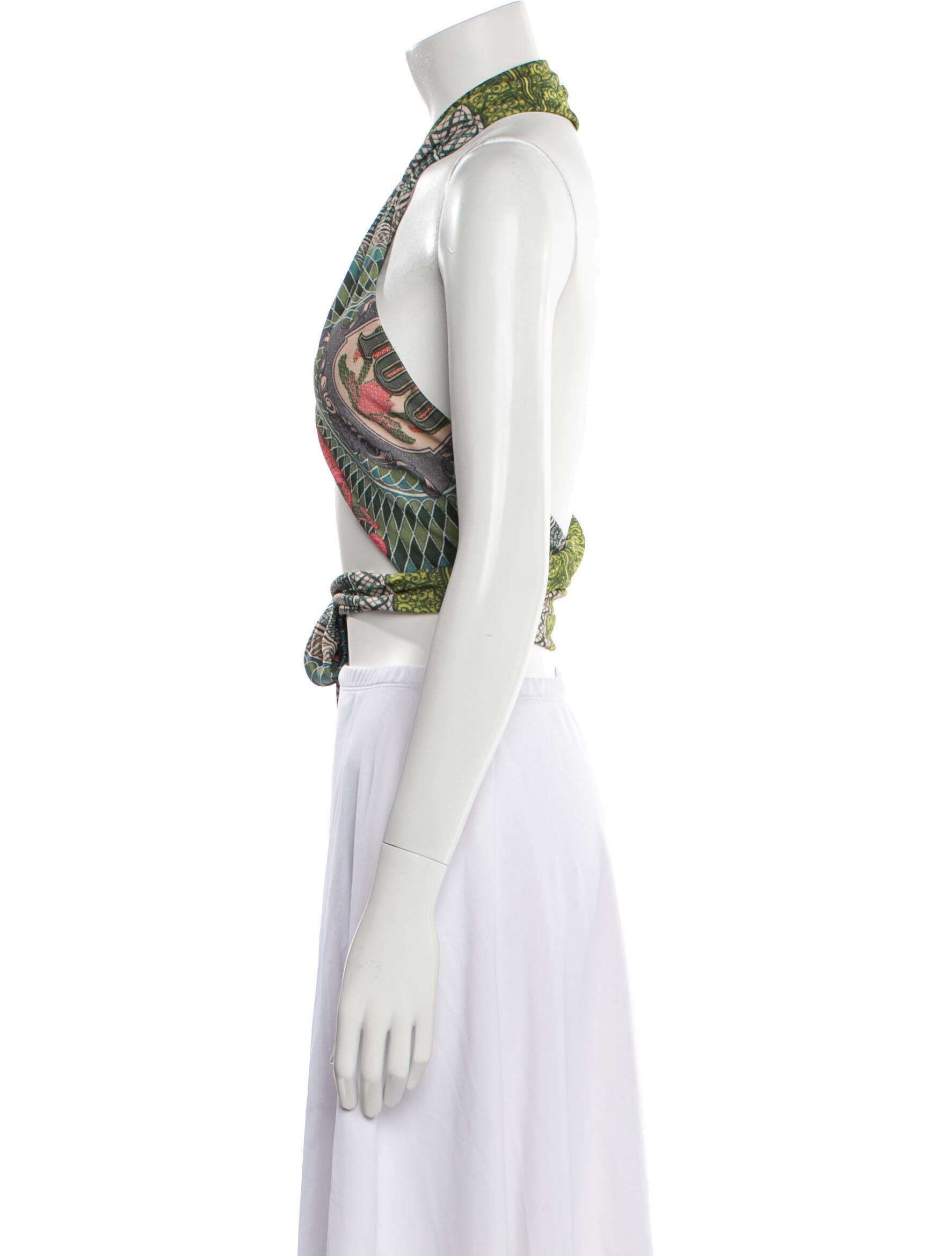 Jean Paul Gaultier Printed Halterneck Crop Top