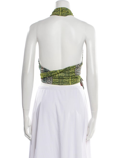 Jean Paul Gaultier Printed Halterneck Crop Top