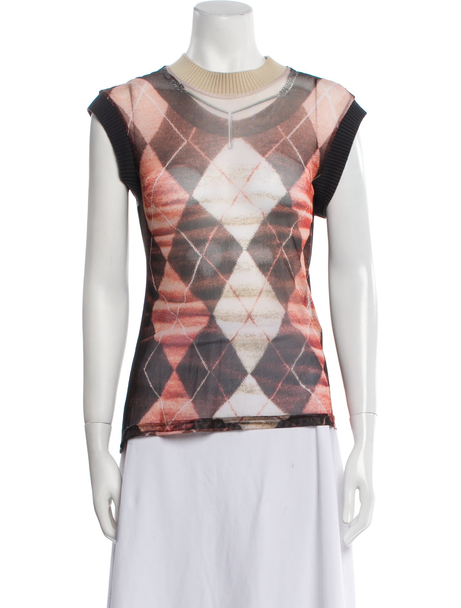 Jean Paul Gaultier x Y/Project Plaid Print Crew Neck Top