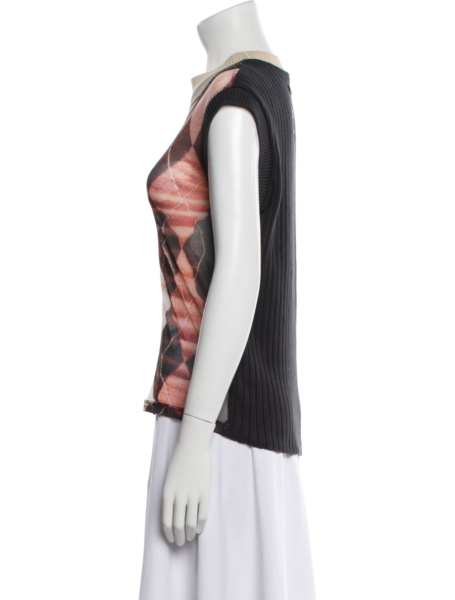 Jean Paul Gaultier x Y/Project Plaid Print Crew Neck Top